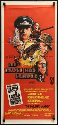 7d0373 EAGLE HAS LANDED Aust daybill 1977 different art of Michael Caine, Robert Duvall, Sutherland!