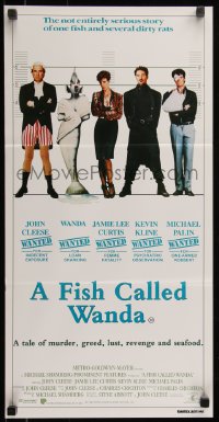 7d0378 FISH CALLED WANDA Aust daybill 1988 John Cleese, Curtis, Kline & Palin in police line up!