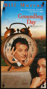 7d0394 GROUNDHOG DAY Aust daybill 1993 Bill Murray, Andie MacDowell, directed by Harold Ramis!