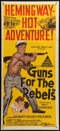 7d0395 GUN RUNNERS Aust daybill 1958 Audie Murphy, directed by Don Siegel, written by Ernest Hemingway!