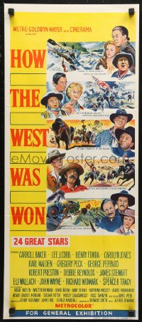 7d0407 HOW THE WEST WAS WON Aust daybill 1964 John Ford, Debbie Reynolds, Gregory Peck!