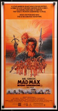 7d0429 MAD MAX BEYOND THUNDERDOME Aust daybill 1985 art of Gibson & Tina Turner by Richard Amsel!