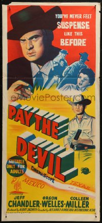 7d0431 MAN IN THE SHADOW Aust daybill 1958 Jeff Chandler, Orson Welles & Colleen Miller in a lawless land!