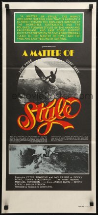 7d0434 MATTER OF STYLE Aust daybill 1970s images of incredible Australian surfers, cool color design