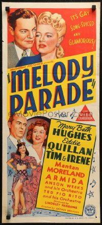 7d0435 MELODY PARADE Aust daybill 1942 Monogram musical, Mary Beth Hughes, Eddie Quillan!