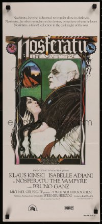7d0442 NOSFERATU THE VAMPYRE Aust daybill 1979 Kinski, Werner Herzog, classic Palladini vampire art!