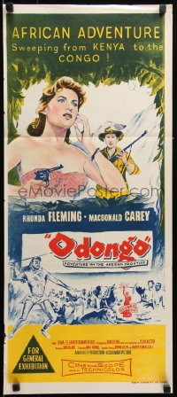 7d0445 ODONGO Aust daybill 1956 Rhonda Fleming in African adventure sweeping from Kenya to Congo!