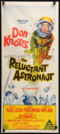 7d0459 RELUCTANT ASTRONAUT Aust daybill 1967 wacky Don Knotts in the maddest mixup in space history!