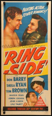 7d0461 RINGSIDE Aust daybill 1949 different art of Sheila Ryan, Tom Brown, Don Red Barry!