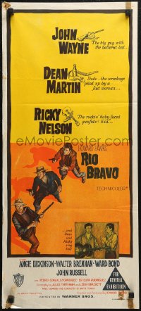 7d0462 RIO BRAVO Aust daybill 1960 John Wayne, Ricky Nelson, Dean Martin, Nelson, Howard Hawks