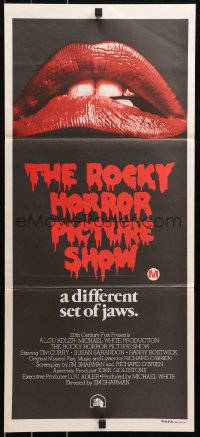 7d0465 ROCKY HORROR PICTURE SHOW Aust daybill 1975 c/u lips image, a different set of jaws!