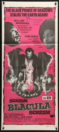 7d0473 SCREAM BLACULA SCREAM Aust daybill 1973 image of black vampire William Marshall & Pam Grier!