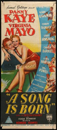 7d0482 SONG IS BORN Aust daybill 1949 Danny Kaye, Virginia Mayo, Howard Hawks