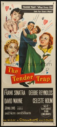 7d0497 TENDER TRAP Aust daybill 1955 Sinatra prefers Debbie Reynolds, Celeste Holm & Jarma Lewis!
