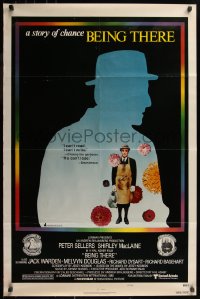 7d0603 BEING THERE style B 1sh 1980 silhouette of Peter Sellers, directed by Hal Ashby!