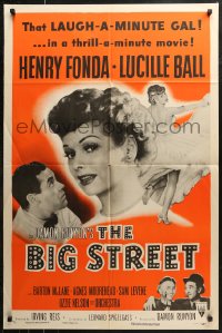 7d0613 BIG STREET 1sh R1955 Henry Fonda, pretty Lucille Ball's best friend is a dollar!