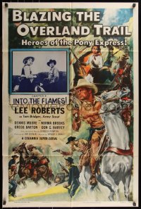 7d0624 BLAZING THE OVERLAND TRAIL chapter 4 1sh 1956 Glenn Cravath art of Heroes of the Pony Express!
