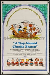 7d0641 BOY NAMED CHARLIE BROWN 1sh 1970 baseball art of Snoopy & the Peanuts by Charles M. Schulz!