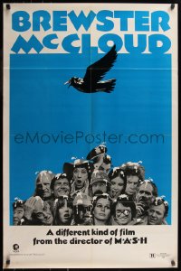 7d0643 BREWSTER McCLOUD style B teaser 1sh 1971 Altman, Bud Cort, people covered w/bird droppings!