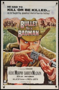7d0655 BULLET FOR A BADMAN int'l 1sh 1964 Audie Murphy is framed for murder by Darren McGavin!