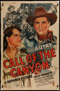 7d0661 CALL OF THE CANYON 1sh 1942 art of Gene Autry, Ruth Terry & The Sons of the Pioneers!