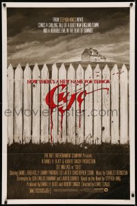 7d0721 CUJO 1sh 1983 Stephen King, horrifying artwork of bloody fence & house by Robert Tanenbaum!