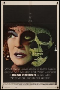 7d0731 DEAD RINGER 1sh 1964 creepy close up of skull & Bette Davis, who kills her own twin!