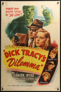 7d0748 DICK TRACY'S DILEMMA 1sh 1947 art of Ralph Byrd vs The Claw, Sightless, & Vitamin!