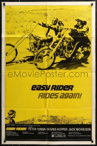 7d0774 EASY RIDER 1sh R1972 best classic image of Peter Fonda & Dennis Hopper on motorcycles!