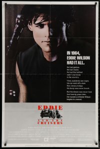 7d0776 EDDIE & THE CRUISERS 1sh 1983 close up of Michael Pare with microphone, rock 'n' roll!