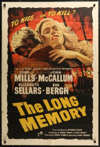 7d0967 LONG MEMORY English 1sh 1953 John Mills, John McCallum, Sellars, kiss or kill, rare!