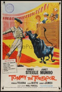 7d1284 TOMMY THE TOREADOR English 1sh 1959 different art of Tommy Steele, Janet Munro, bullfighting!
