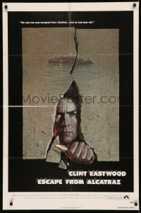 7d0786 ESCAPE FROM ALCATRAZ 1sh 1979 Eastwood busting out by Lettick, Don Siegel prison classic!