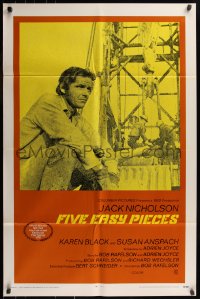 7d0803 FIVE EASY PIECES int'l 1sh 1970 close up of Jack Nicholson, directed by Bob Rafelson, rare!