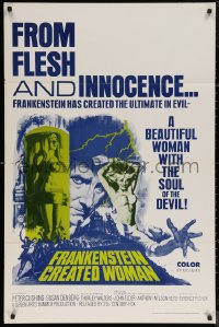 7d0817 FRANKENSTEIN CREATED WOMAN 1sh 1967 Peter Cushing, Susan Denberg had the soul of the Devil!