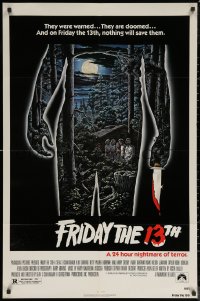 7d0819 FRIDAY THE 13th 1sh 1980 great Alex Ebel art, slasher classic, 24 hours of terror!