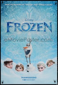 7d0825 FROZEN advance DS 1sh 2013 voices of Kristen Bell, Alan Tudyk, cool image of snowman!