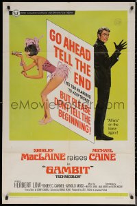 7d0831 GAMBIT 1sh 1967 McGinnis art of sexy Shirley MacLaine & Michael Caine preparing for crime!