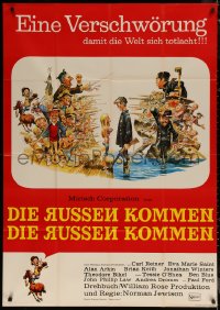 7d0205 RUSSIANS ARE COMING German 33x47 1966 Carl Reiner, Jack Davis art of Russians vs Americans!