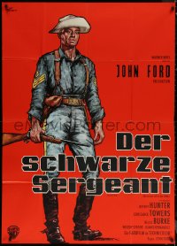 7d0206 SERGEANT RUTLEDGE German 33x47 1961 John Ford, different art of Woody Strode w/gun by Goetze!