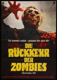 7d0220 BURIAL GROUND German 1985 Le notti del terrore, gruesome different photo of zombie attacking!