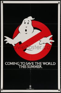 7d0840 GHOSTBUSTERS teaser 1sh 1984 Ivan Reitman sci-fi horror, coming to save the world this Summer