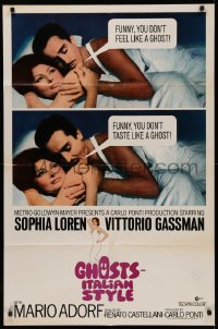 7d0841 GHOSTS - ITALIAN STYLE int'l 1sh 1968 Questi fantasmi, sexy Sophia Loren close up!