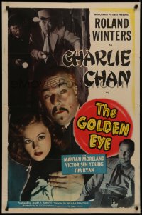 7d0857 GOLDEN EYE 1sh 1948 great images of Roland Winters as Charlie Chan, Sen Young & Mantan!