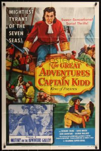 7d0866 GREAT ADVENTURES OF CAPTAIN KIDD chapter 5 1sh 1953 swashbuckling super-sensational serial!