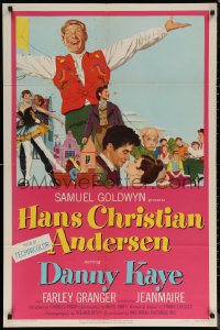 7d0876 HANS CHRISTIAN ANDERSEN 1sh 1953 cool montage of Danny Kaye, Zizi Jeanmarie & cast!