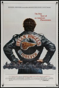7d0885 HELLS ANGELS FOREVER 1sh 1983 cool art of biker gang on motorcycles by Charles Lilly!