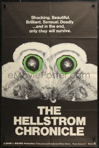 7d0886 HELLSTROM CHRONICLE 1sh 1971 cool huge moth close up image, only THEY will survive!