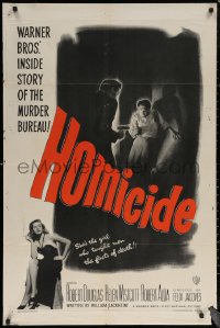 7d0893 HOMICIDE 1sh 1949 sexy smoking Helen Westcott is the girl who taught men facts of death!