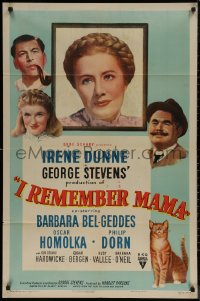 7d0910 I REMEMBER MAMA 1sh 1948 Irene Dunne, Barbara Bel Geddes, directed by George Stevens!